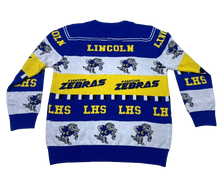 Load image into Gallery viewer, Lincoln High School Zebras ugly sweater. Zebras ugly sweater. Lincoln High School