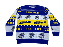 Load image into Gallery viewer, Lincoln High School Zebras ugly sweater. Zebras ugly sweater. Lincoln High School