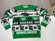 Load image into Gallery viewer, Rhinelander Hodgas ugly sweater. Hodag ugly sweater