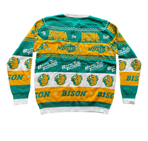 NCAA licensed North Dakota State University NDSU Bison first ugly sweater is perfect for Christmas events, holiday parties and most of all, ugly sweater parties