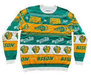 NCAA licensed North Dakota State University NDSU Bison first ugly sweater is perfect for Christmas events, holiday parties and most of all, ugly sweater parties