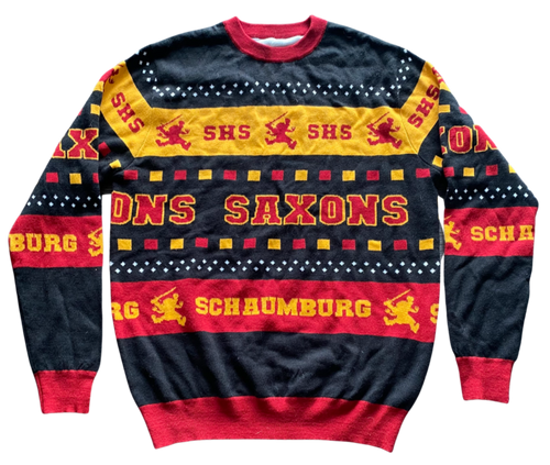 Schaumburg High School Saxons tastefully tacky ugly sweater