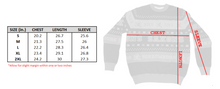 Load image into Gallery viewer, Schaumburg High School Saxons Ugly Sweater sizing chart adult unisex