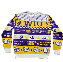 Load image into Gallery viewer, NCAA Licensed Western Illinois University Leathernecks first ugly sweater is perfect for Christmas events, holiday parties and most of all, ugly sweater parties